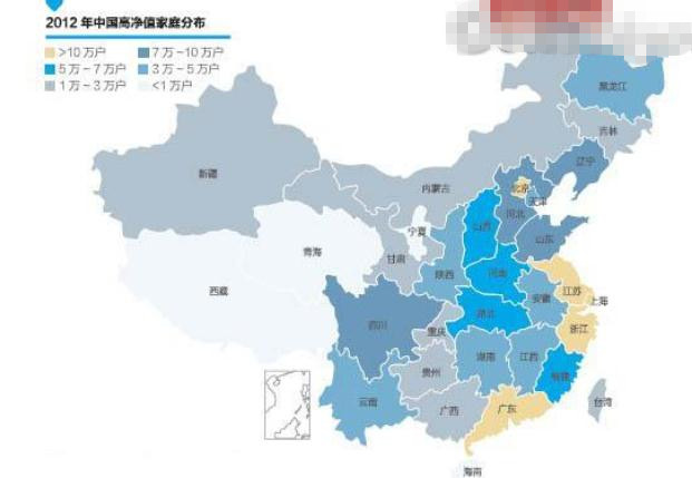 中国富人地图:浙江等5省市占全国40%