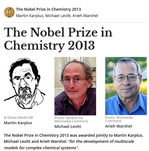 三美国化学家因多尺度模型获2013诺贝尔化学奖（图）