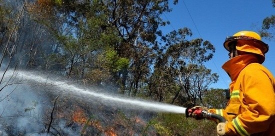 澳大利亚林火致一死数十房屋被毁百人救火（图）